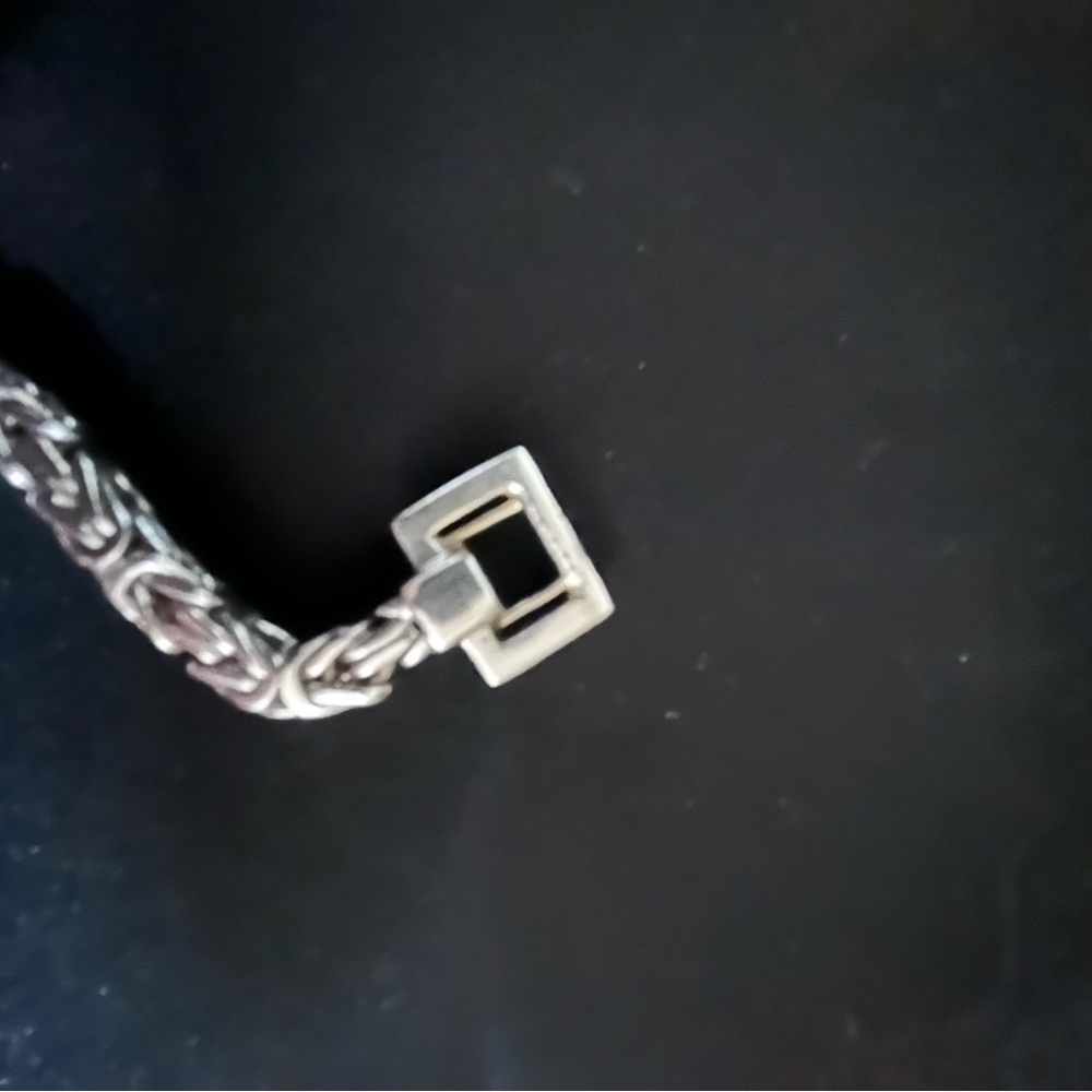 Lois Hill Byzantine Weave Chain Toggle Clasp Bracelet 925 Sterling Silver 7.5" - Picture 4 of 5